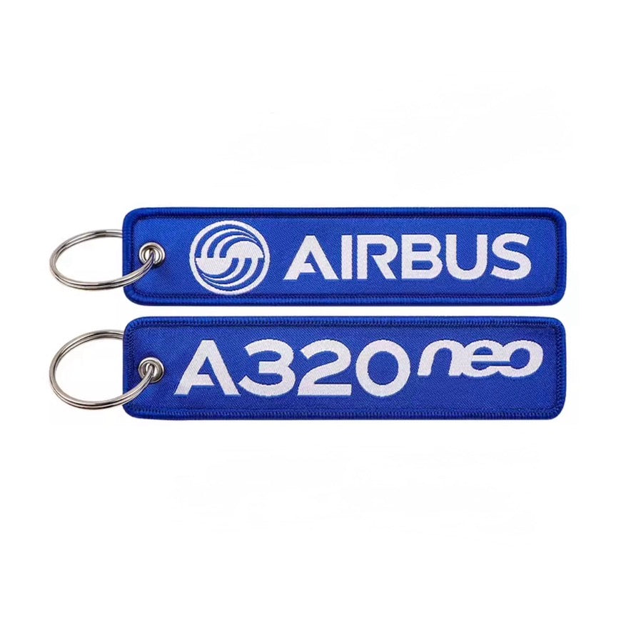 Embroidered Airline Keychain | Airbus A320 Neo