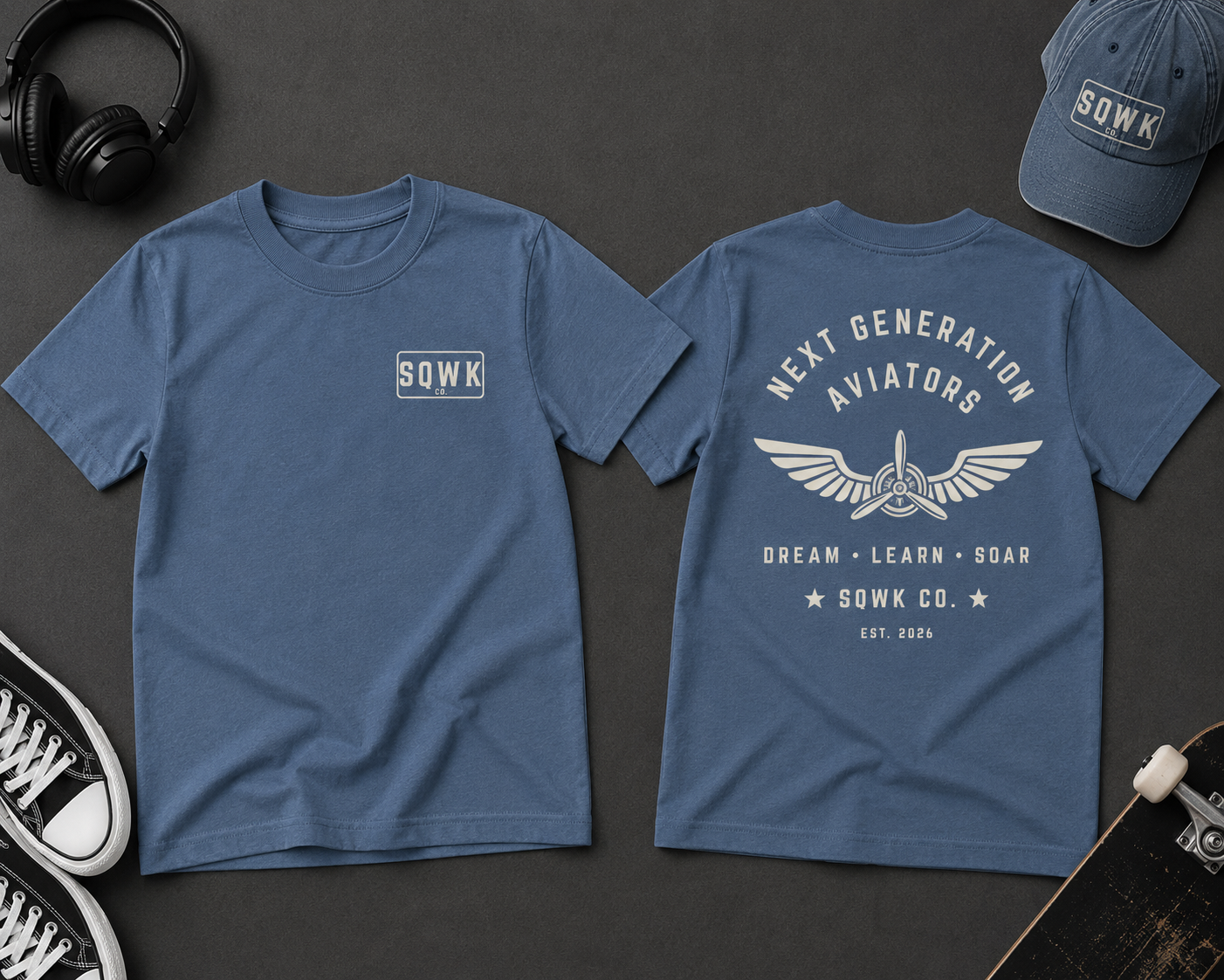 SQWK Kids - Next Generation Aviators tee