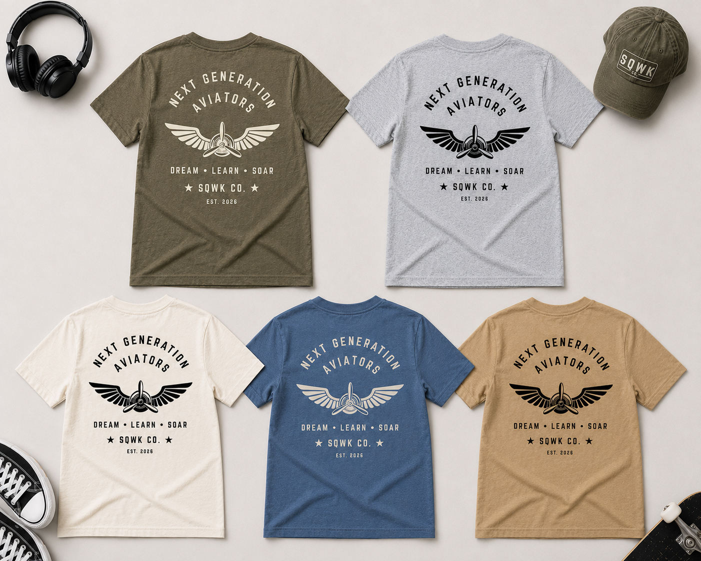 SQWK Kids - Next Generation Aviators tee