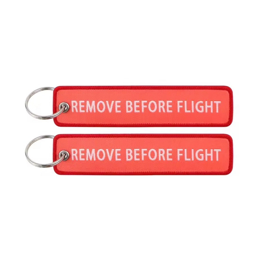 Embroidered Airline Keychain | Remove Before Flight